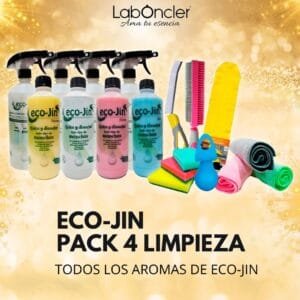 Pack Limpieza 4 Mega Pack 4 aromas Eco-Jin con difusores plumero y cepillos