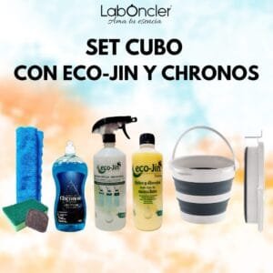 Set cubo plegable con Eco-Jin Chronos bayeta y estropajos - pack premium