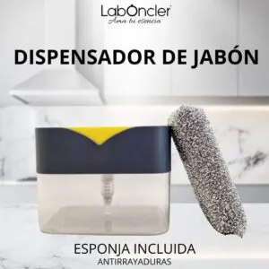 Dispensador de jabón con estropajo incluido accesorio cocina