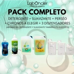 PACK COMPLETO: DETERGENTE + SUAVIZANTE + PERSEO + CHRONOS A ELEGIR + 3 DISPENSADORES