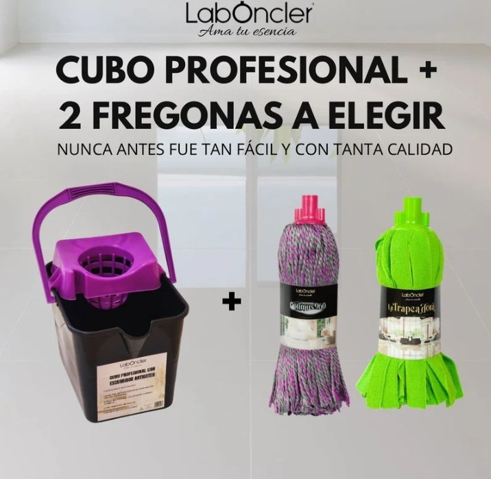 PACK CUBO ESCURRIDOR RAÍCES+2 FREGONAS A ELEGIR