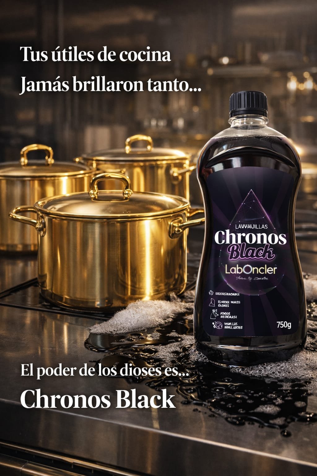 Lavavajillas Chronos Black 750ml – Potente desengrasante biodegradable | LabOncler - Imagen 3